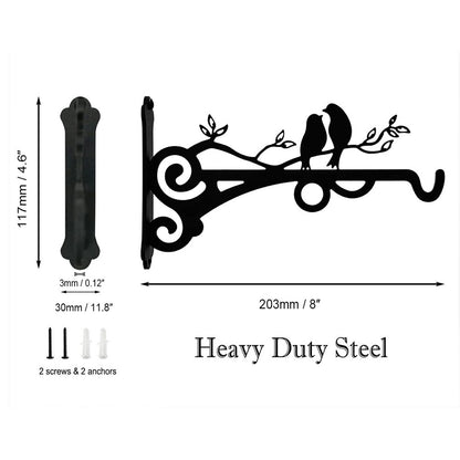 Iron Wall-Mounted Basket Hook Retro Hanging Planter Bracket Heavy Duty Hanger for Garden Patio