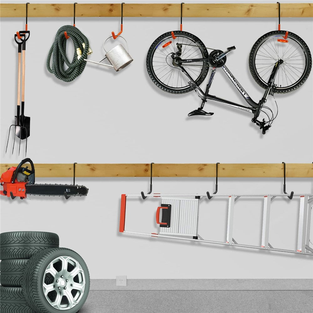 6Pcs Large S-Shaped Garage Hooks Heavy Duty Wall-Mounted Hangers for Bicycles Ladders Garden Tools