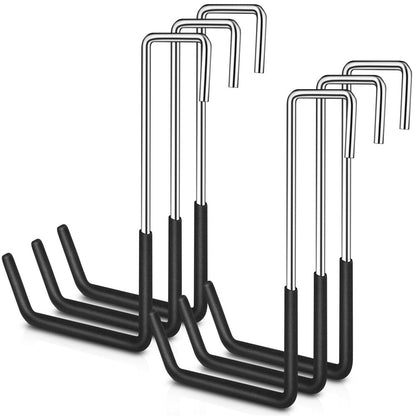 6Pcs Large S-Shaped Garage Hooks Heavy Duty Wall-Mounted Hangers for Bicycles Ladders Garden Tools