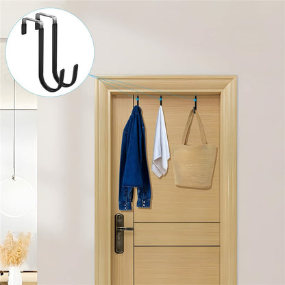 4Pcs Carbon Steel Over The Door Hooks Rustproof Metal Coat Hangers Space-Saving Storage Hooks for Home Bedroom Bathroom Kitchen