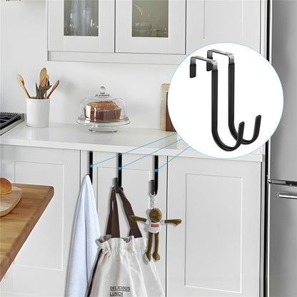 4Pcs Carbon Steel Over The Door Hooks Rustproof Metal Coat Hangers Space-Saving Storage Hooks for Home Bedroom Bathroom Kitchen