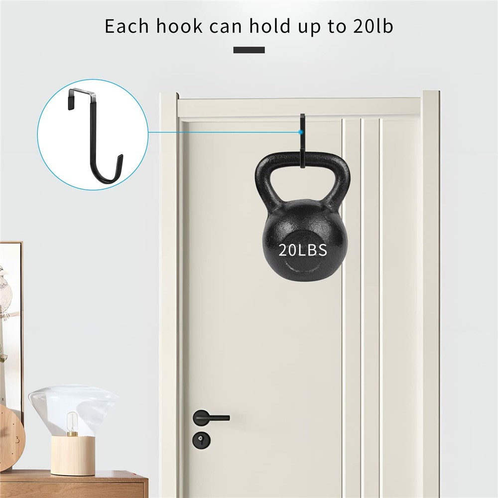 4Pcs Carbon Steel Over The Door Hooks Rustproof Metal Coat Hangers Space-Saving Storage Hooks for Home Bedroom Bathroom Kitchen