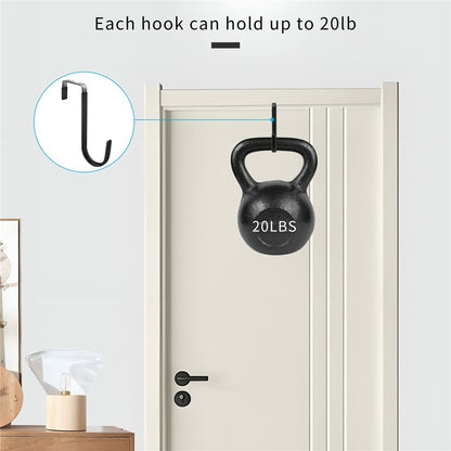 4Pcs Carbon Steel Over The Door Hooks Rustproof Metal Coat Hangers Space-Saving Storage Hooks for Home Bedroom Bathroom Kitchen