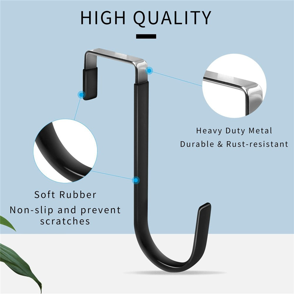 4Pcs Carbon Steel Over The Door Hooks Rustproof Metal Coat Hangers Space-Saving Storage Hooks for Home Bedroom Bathroom Kitchen