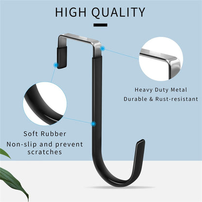 4Pcs Carbon Steel Over The Door Hooks Rustproof Metal Coat Hangers Space-Saving Storage Hooks for Home Bedroom Bathroom Kitchen
