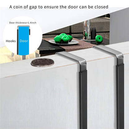 4Pcs Carbon Steel Over The Door Hooks Rustproof Metal Coat Hangers Space-Saving Storage Hooks for Home Bedroom Bathroom Kitchen