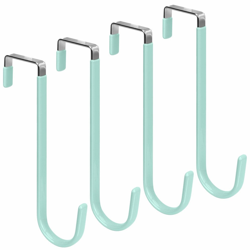 4Pcs Carbon Steel Over The Door Hooks Rustproof Metal Coat Hangers Space-Saving Storage Hooks for Home Bedroom Bathroom Kitchen