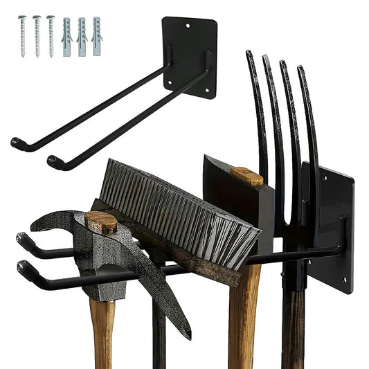 Wall-Mounted Garden Tool Storage Rack Heavy Duty Iron Tool Hanger Rust-Resistant Organizer for Garden Balcony Garage