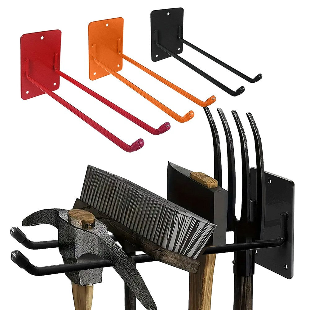 Wall-Mounted Garden Tool Storage Rack Heavy Duty Iron Tool Hanger Rust-Resistant Organizer for Garden Balcony Garage