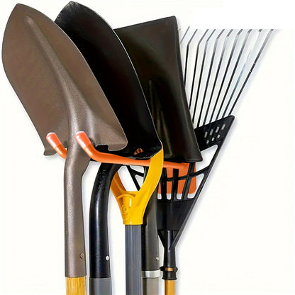 Wall-Mounted Garden Tool Storage Rack Heavy Duty Iron Tool Hanger Rust-Resistant Organizer for Garden Balcony Garage