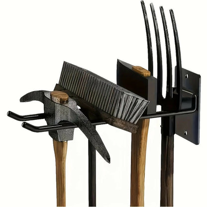 Wall-Mounted Garden Tool Storage Rack Heavy Duty Iron Tool Hanger Rust-Resistant Organizer for Garden Balcony Garage