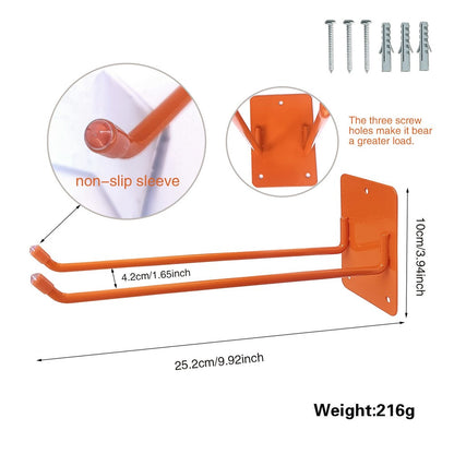 Wall-Mounted Garden Tool Storage Rack Heavy Duty Iron Tool Hanger Rust-Resistant Organizer for Garden Balcony Garage
