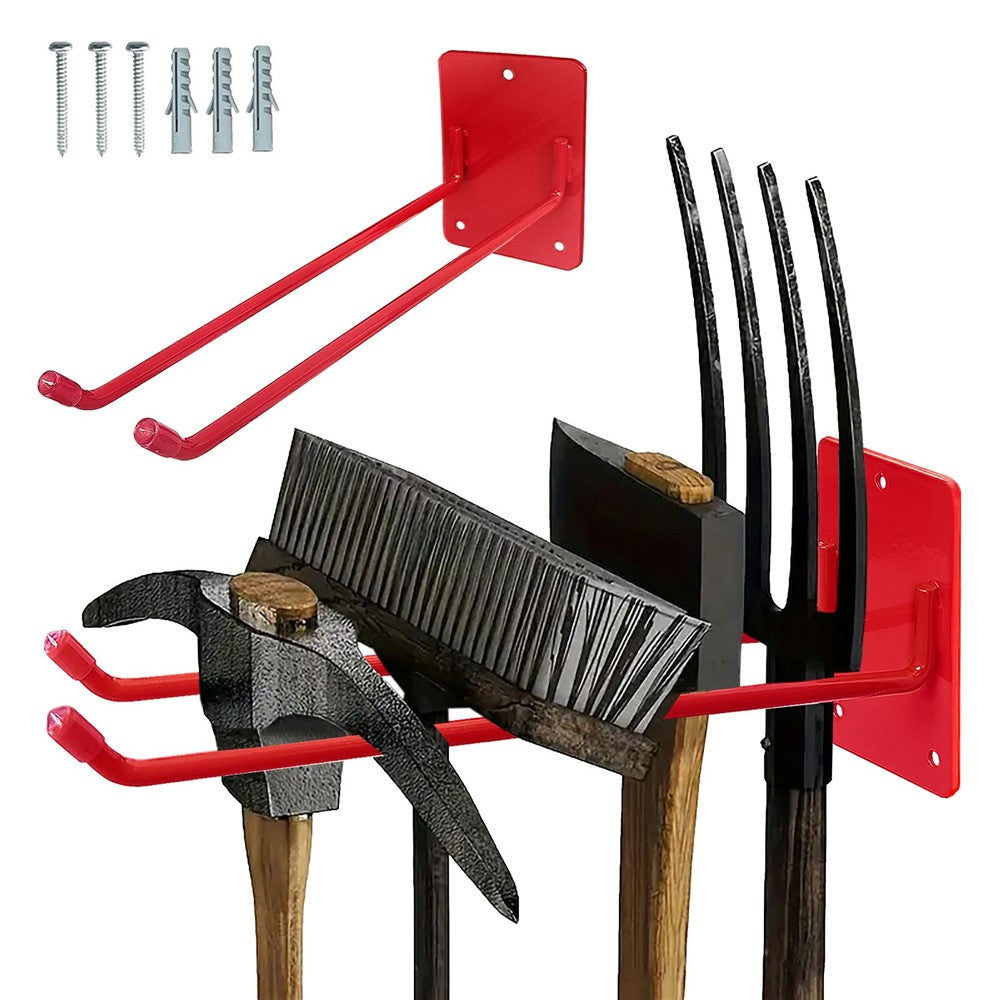 Wall-Mounted Garden Tool Storage Rack Heavy Duty Iron Tool Hanger Rust-Resistant Organizer for Garden Balcony Garage
