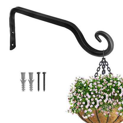 Balcony Garden Decorative Hook Heavy Duty Iron Hanger Rustproof Wall-Mounted Rack for Flower Pots Wind Chimes Lanterns