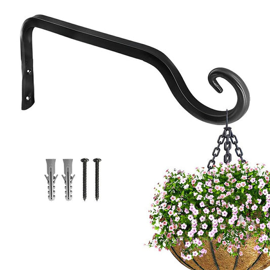 Balcony Garden Decorative Hook Heavy Duty Iron Hanger Rustproof Wall-Mounted Rack for Flower Pots Wind Chimes Lanterns