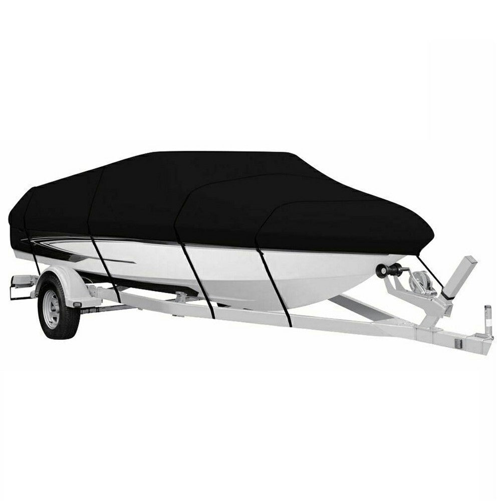 For 11-13 Feet (420x270cm) 210D Yacht Cover Waterproof Sun Protection Boat Cover with Adjustable Belt and Storage Bag