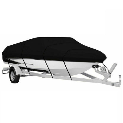 For 11-13 Feet (420x270cm) 210D Yacht Cover Waterproof Sun Protection Boat Cover with Adjustable Belt and Storage Bag