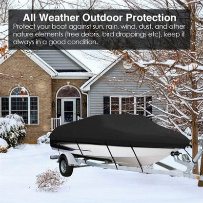 For 11-13 Feet (420x270cm) 210D Yacht Cover Waterproof Sun Protection Boat Cover with Adjustable Belt and Storage Bag