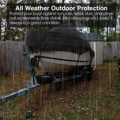 For 11-13 Feet (420x270cm) 210D Yacht Cover Waterproof Sun Protection Boat Cover with Adjustable Belt and Storage Bag
