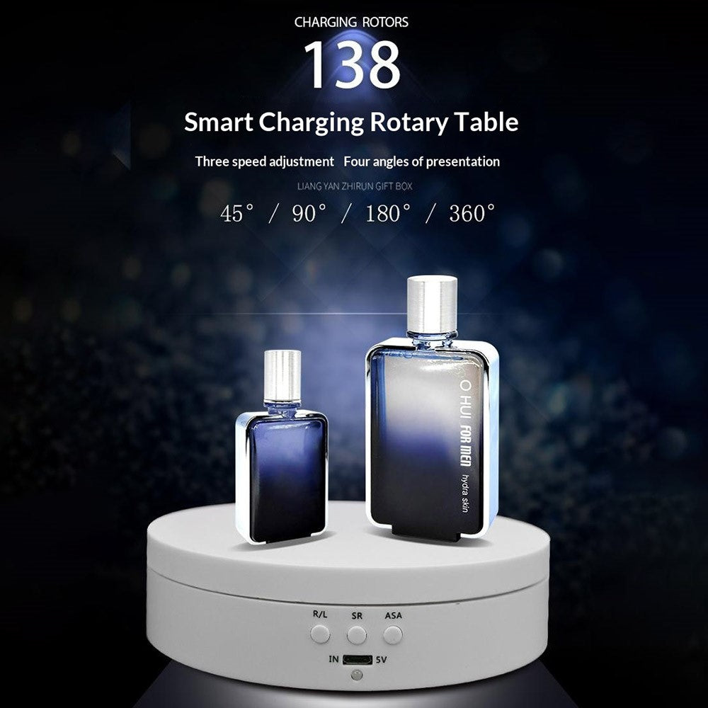 360 Degrees Rotation Adjustable Speed USB Rechargeable 2600mAh Electric Display Stand with Built-in Battery for Jewelry Photography
