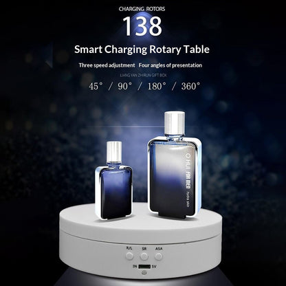 360 Degrees Rotation Adjustable Speed USB Rechargeable 2600mAh Electric Display Stand with Built-in Battery for Jewelry Photography
