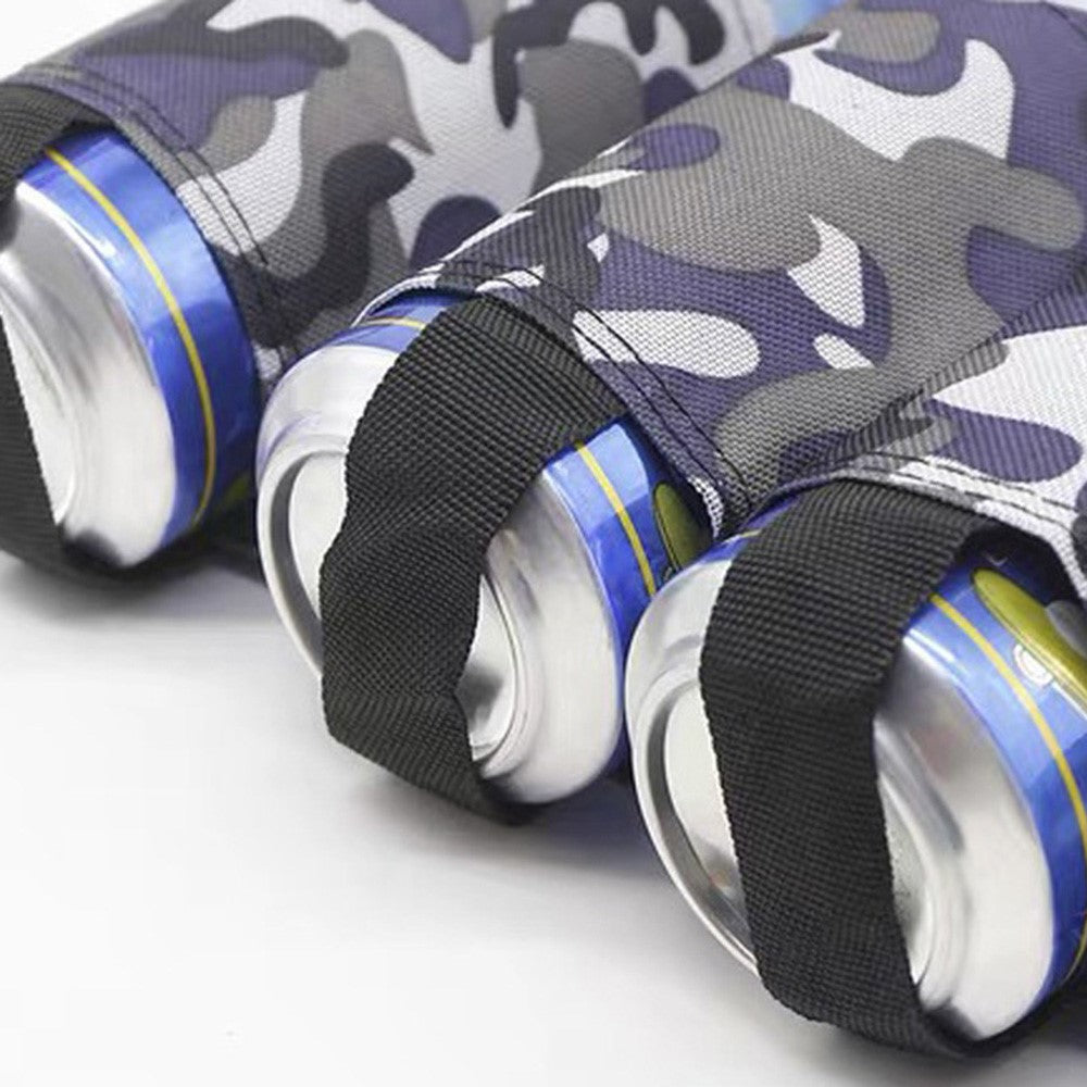 6-Can Capacity Holder Waistband Bag Adjustable Foldable Drink Belt Bag for Outdoor Camping Hiking