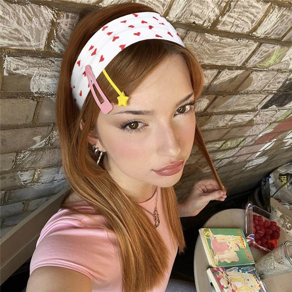 Wide Elastic Headband Sports Yoga Fitness Sweatband Moisture Wicking Running Hair Band for Women