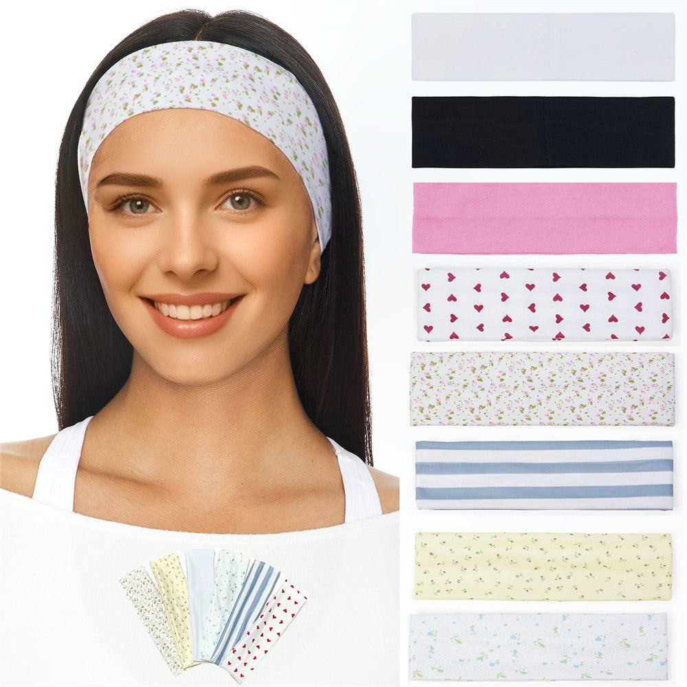 Wide Elastic Headband Sports Yoga Fitness Sweatband Moisture Wicking Running Hair Band for Women