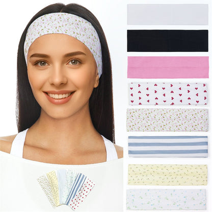 Wide Elastic Headband Sports Yoga Fitness Sweatband Moisture Wicking Running Hair Band for Women