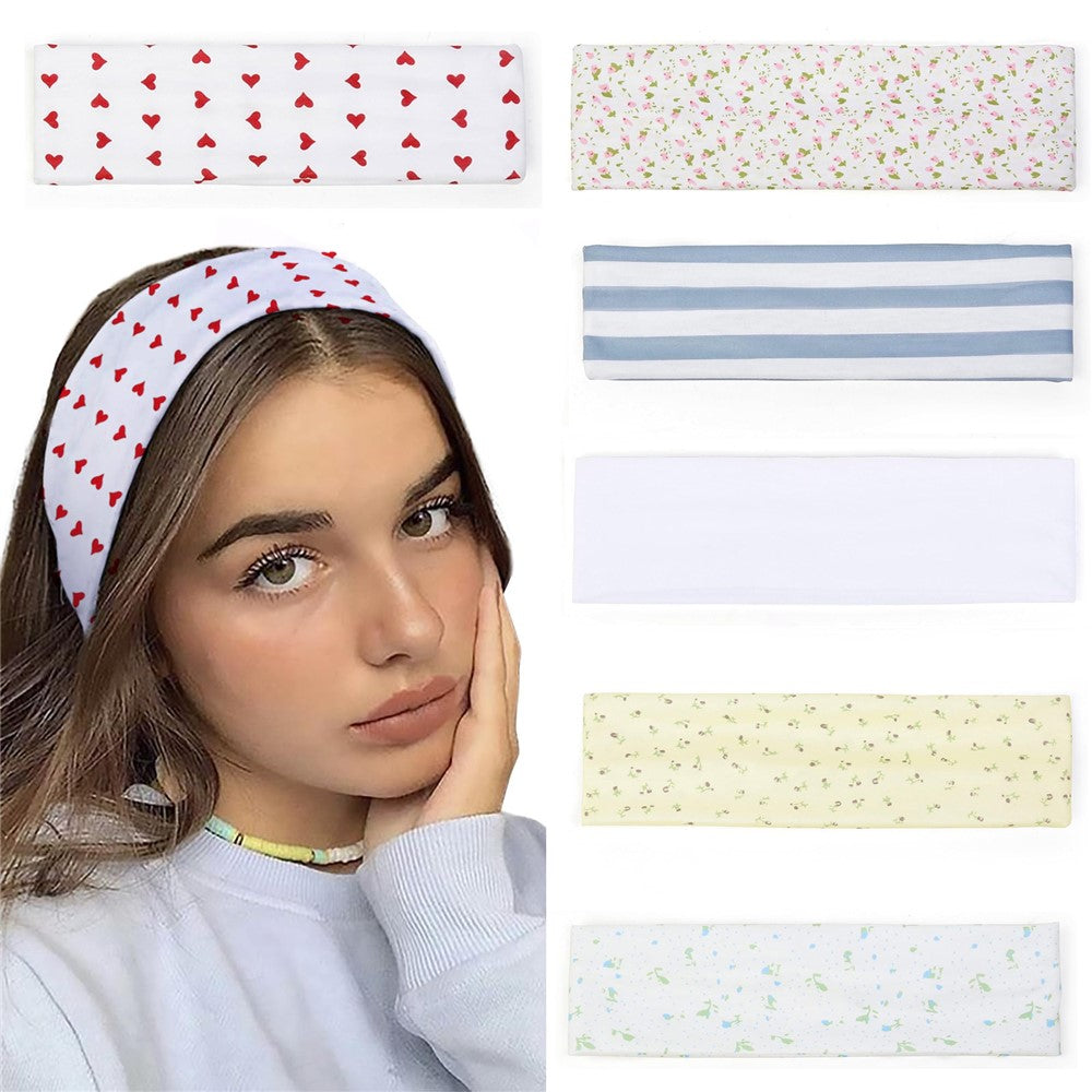 Wide Elastic Headband Sports Yoga Fitness Sweatband Moisture Wicking Running Hair Band for Women
