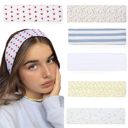 Wide Elastic Headband Sports Yoga Fitness Sweatband Moisture Wicking Running Hair Band for Women