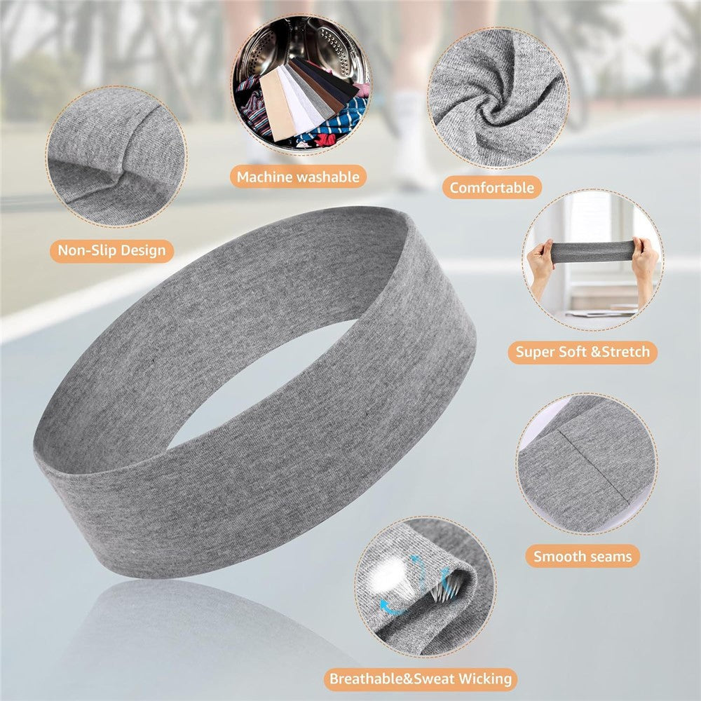 Sports Headband Elastic Sweat Wicking Non-Slip Hair Band for Yoga Fitness Running Gym