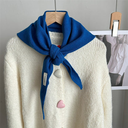 100% Wool Triangle Scarf Fashion Neck Wrap Kerchief Winter Warm Headscarf Bandana for Women