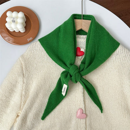 100% Wool Triangle Scarf Fashion Neck Wrap Kerchief Winter Warm Headscarf Bandana for Women