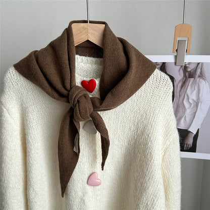 100% Wool Triangle Scarf Fashion Neck Wrap Kerchief Winter Warm Headscarf Bandana for Women