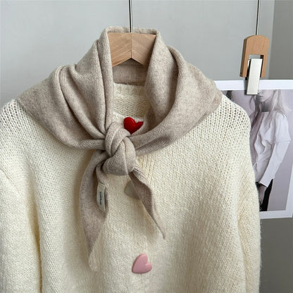 100% Wool Triangle Scarf Fashion Neck Wrap Kerchief Winter Warm Headscarf Bandana for Women
