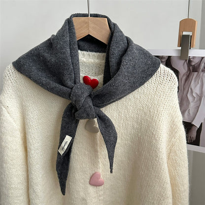 100% Wool Triangle Scarf Fashion Neck Wrap Kerchief Winter Warm Headscarf Bandana for Women