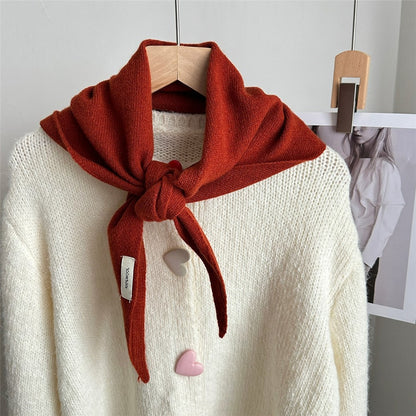 100% Wool Triangle Scarf Fashion Neck Wrap Kerchief Winter Warm Headscarf Bandana for Women