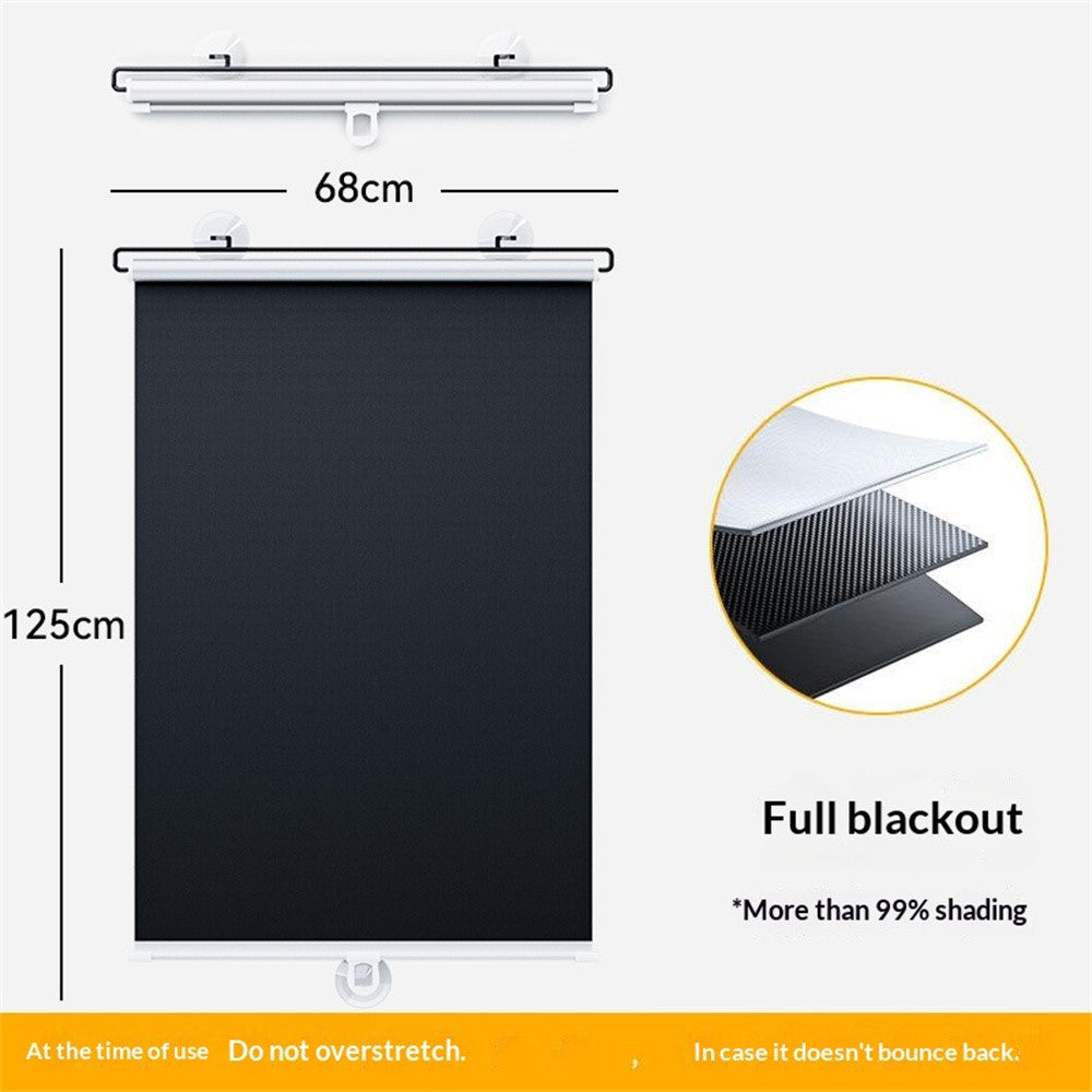 ST-5022 68x125cm Car Window Sunshade Auto Retractable Suction Cup Blackout Curtain for Car Bedroom