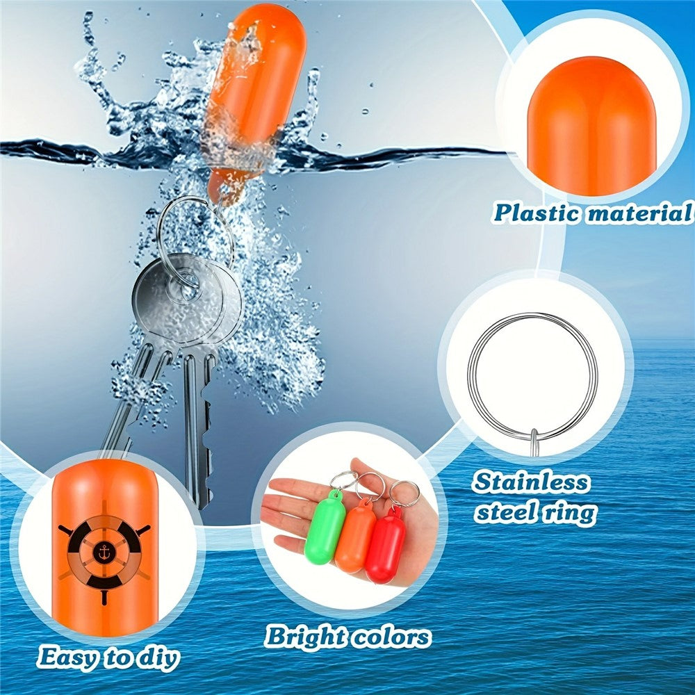 6.5x2.5cm Floating Keychain Water Sports Key Ring Buoyant Key Holder for Boating Kayaking  /  Outdoor Water Activities