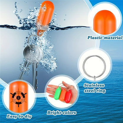6.5x2.5cm Floating Keychain Water Sports Key Ring Buoyant Key Holder for Boating Kayaking  /  Outdoor Water Activities
