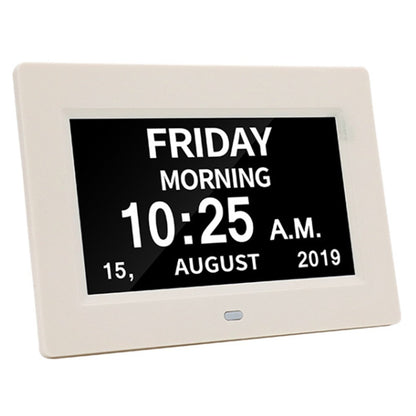 Alarm Clock Digital Calendar Day Clock 7-inch Large Display Programmable Medication Reminder, EU Plug