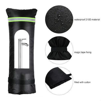 KG0127 51x20cm Outdoor Faucet Protective Cover 210D Oxford Cloth Winter Waterproof Anti-Freeze Tap Cover