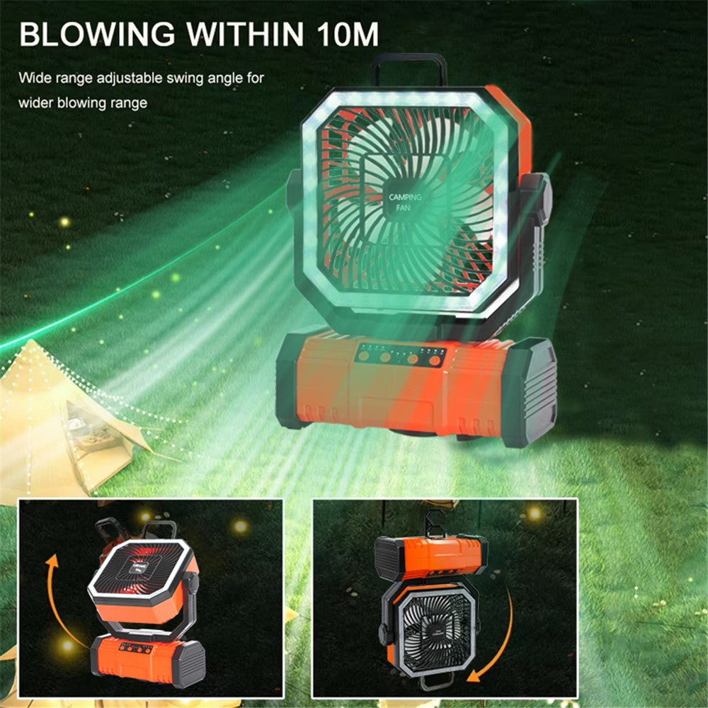 Outdoor Multifunction Camping Fan LED Light Power Bank Portable Bluetooth-Compatible Speaker