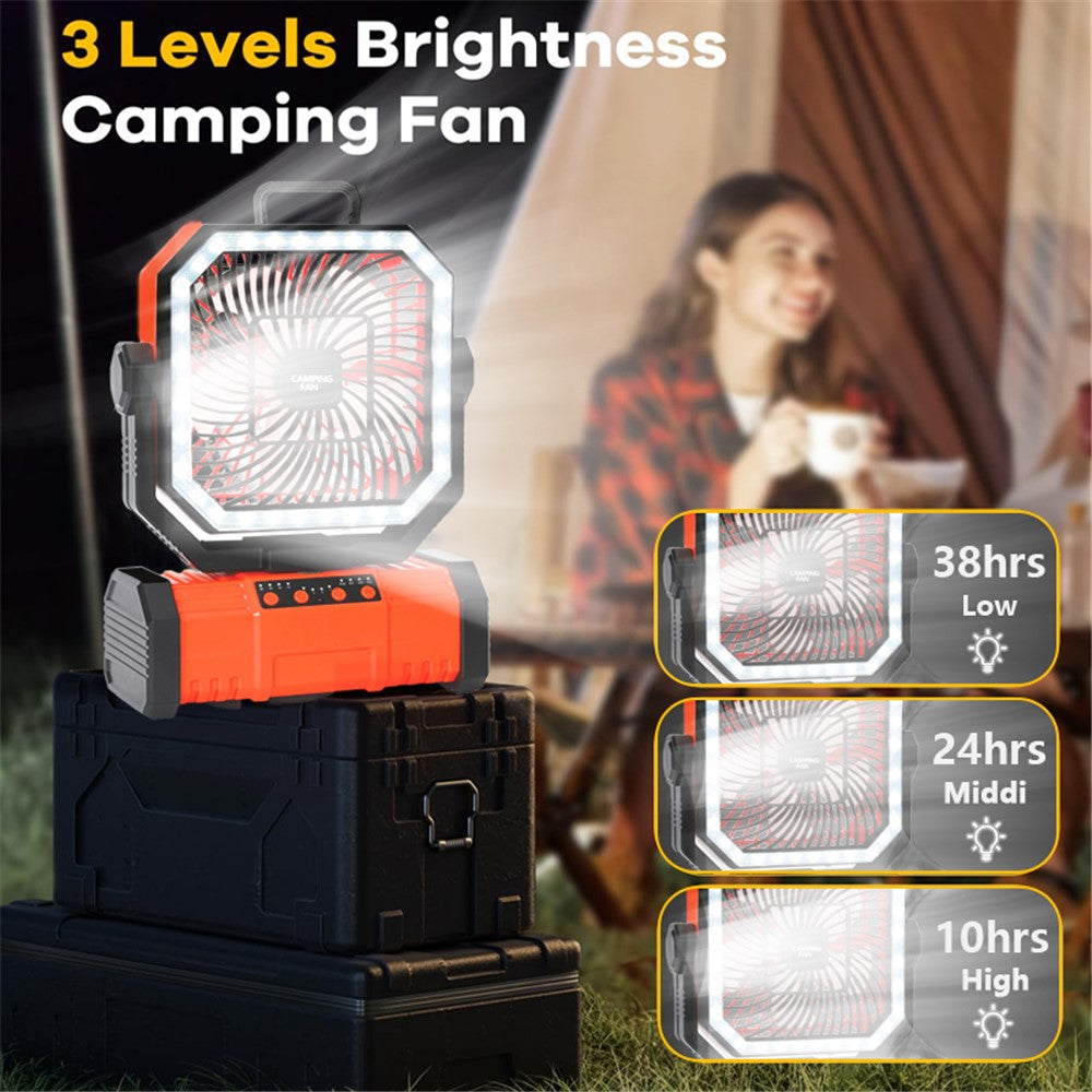 Outdoor Multifunction Camping Fan LED Light Power Bank Portable Bluetooth-Compatible Speaker