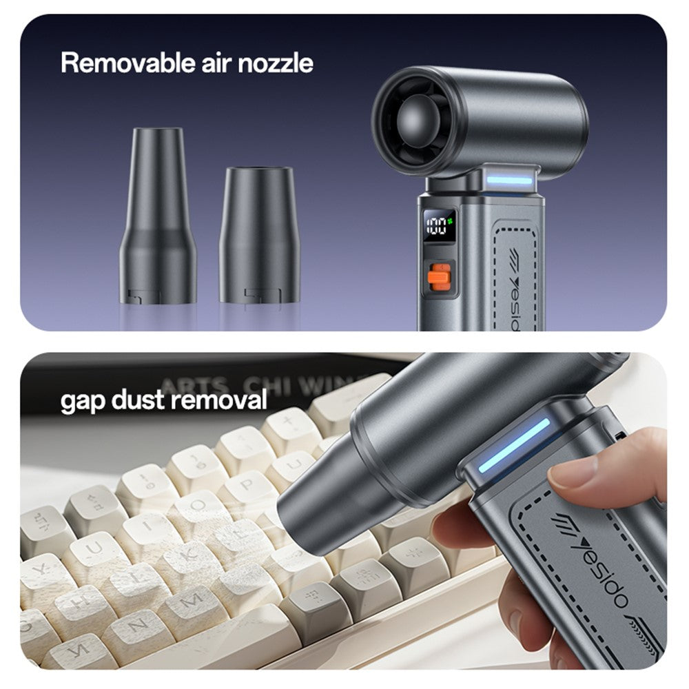 YESIDO YF19 Handheld Fan Powerful Outdoor High-Speed Wireless Portable Car Dust Blower  /  Fan  /  Vacuum Cleaner