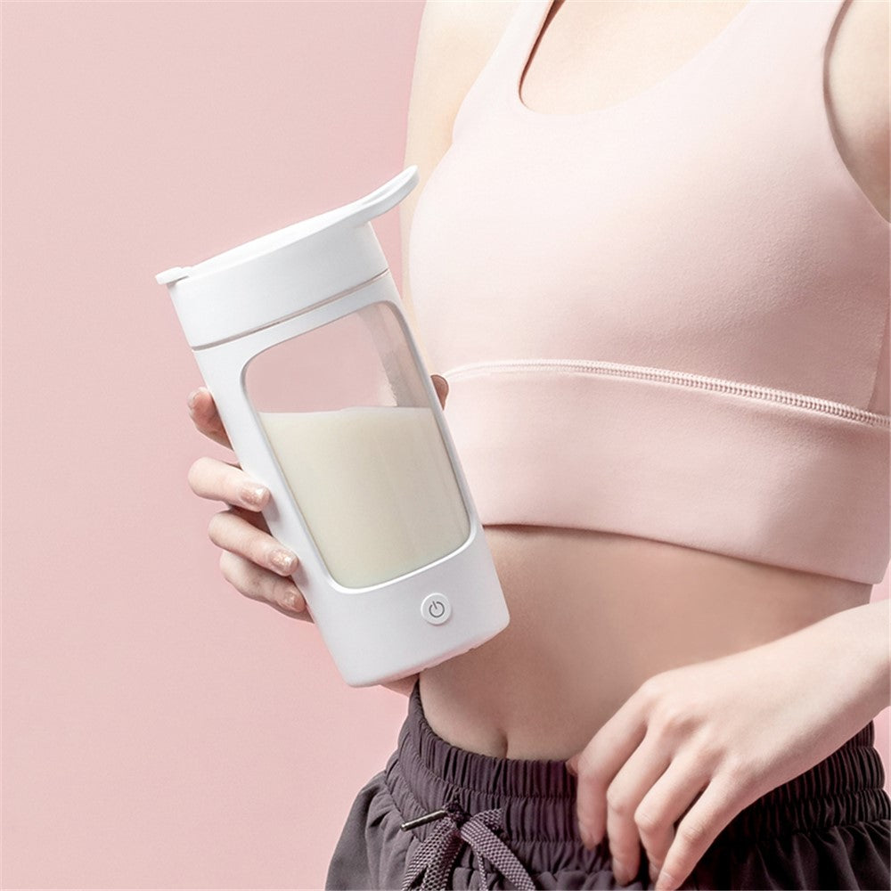 EQURA Sports Fitness Protein Powder Mixing Cup Shaking Cup 650ml Electric Portable Coffee Bottle USB Rechargeable Milk Vortex Mixing Milkshake Cup (No FDA Certificate, BPA-free)