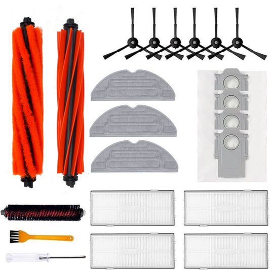 21Pcs / Set Accessories for Roborock S8 Pro Ultra Sweeping Robot Main Brush Filters Mop Cloth Side Brushes Kit