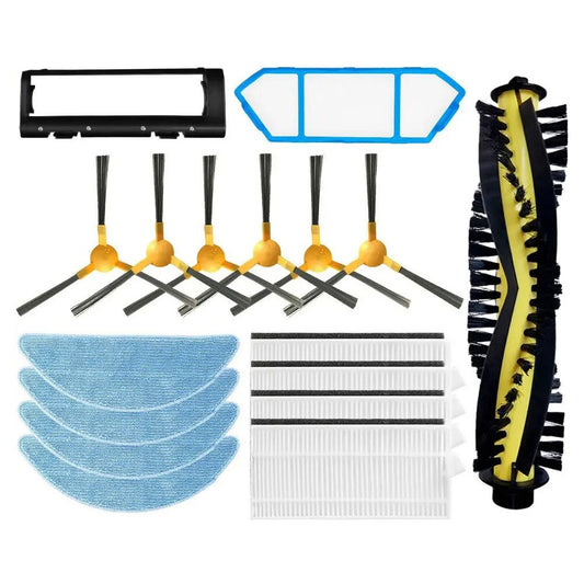 For Tesvor X600 / X500 Pro / X500 / M1 / T8 / M6 Sweeping Robot Side Brushes Main Brush Filters Rags Pre Filter 17Pcs / Set Accessories