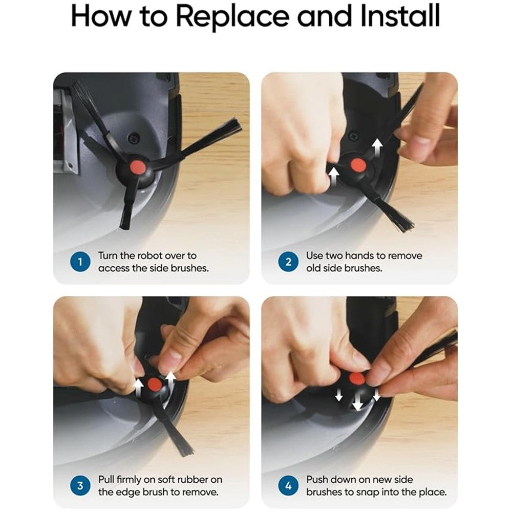 2Pcs For Eufy Robot Vacuum Omni S1 / S1 Pro / E28 Sweeping Robot Vacuum Cleaner Replacement Side Brush